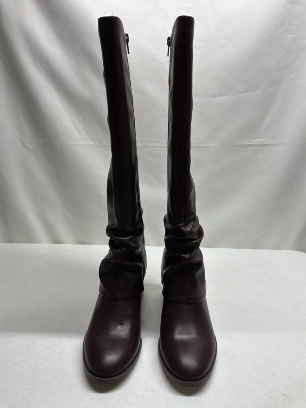 Baretraps Dia Women's Tall Brown Slouch Block Heel Boots Size 9M